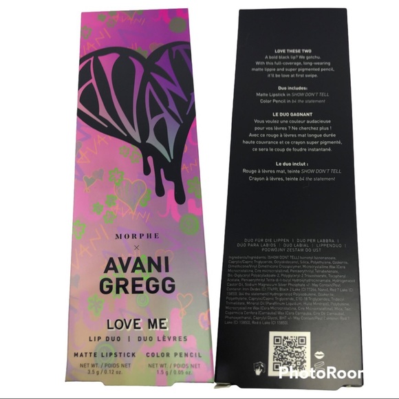 Morphe x Avani Gregg Love Me Matte Black Out Lip Duo Goth Gothic New in box - Picture 3 of 4